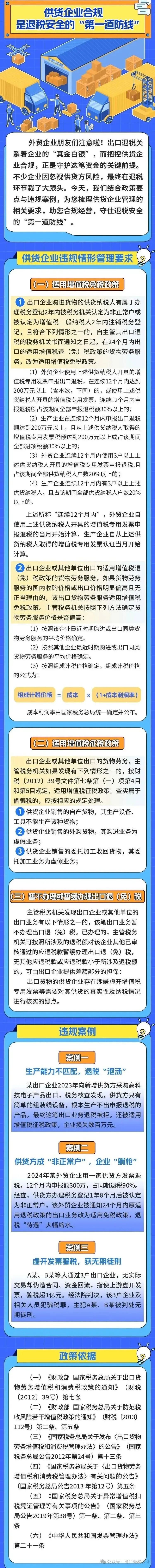 供货企业合规是出口退税“第一道防线”